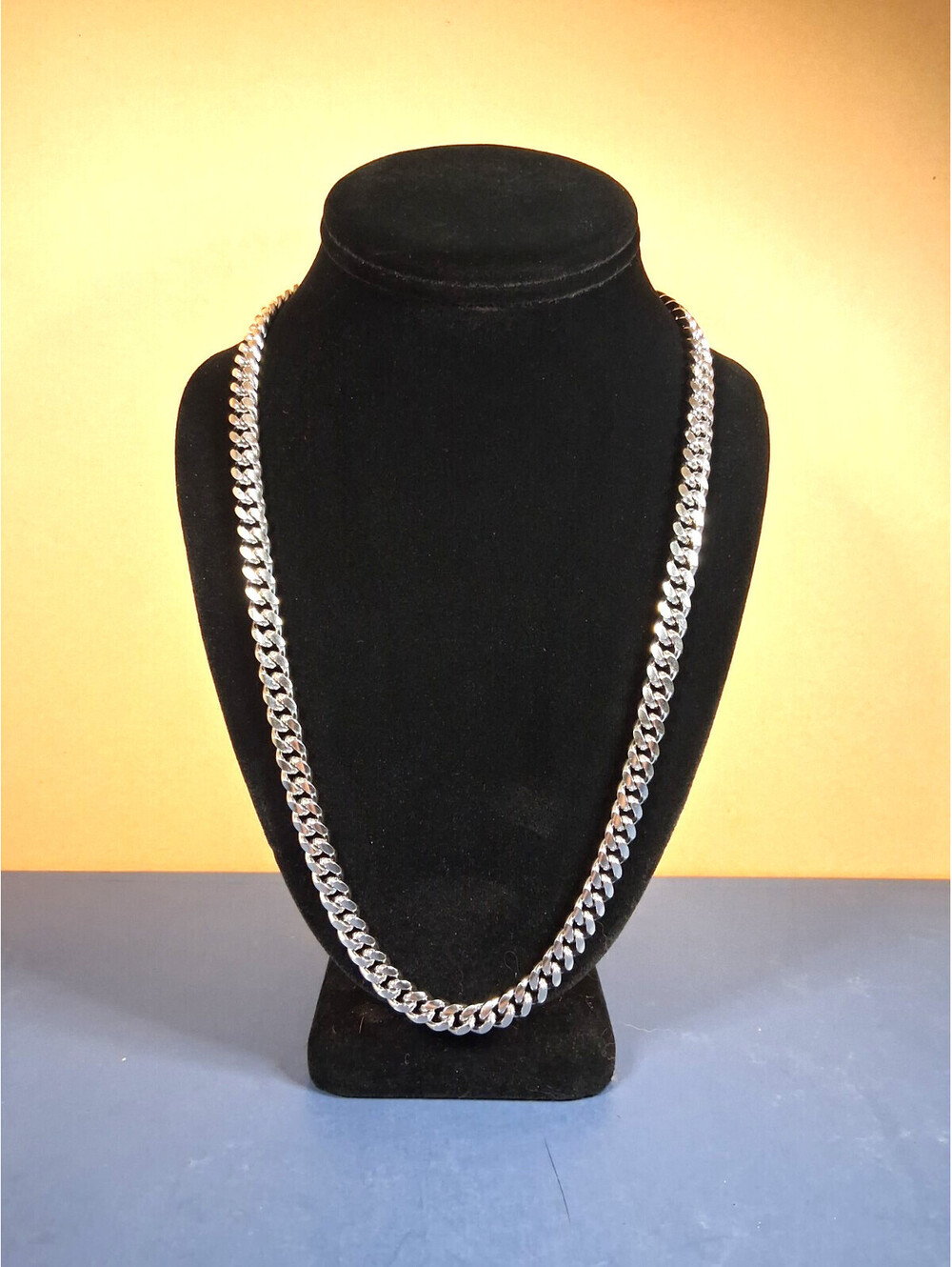 NWOT 22" 8mm Men's Stainless Steel Curbed Cuban Link Chain Necklace NEW
